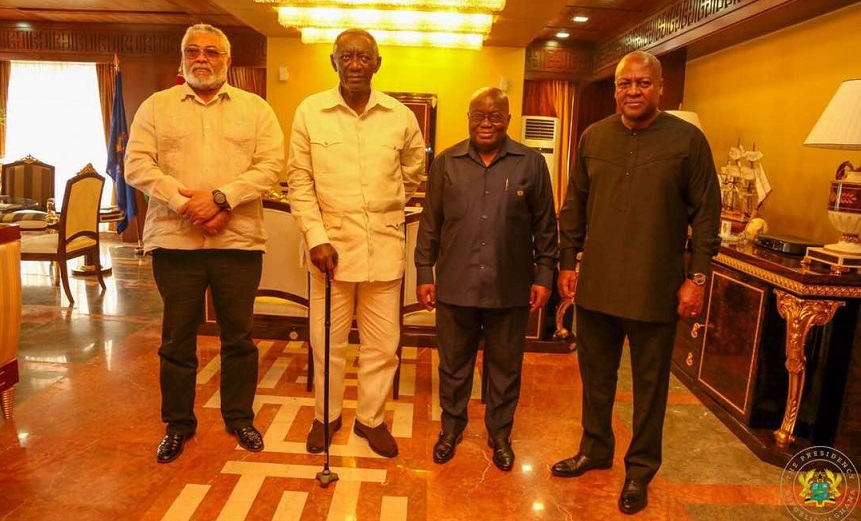 Rawlings, Kufuor, Mahama meet Akufo-Addo in camera - Otec 102.9 FM