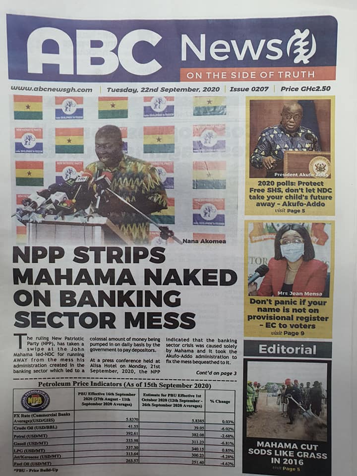01 1 Newspaper Headlines of TODAY, Tuesday, September 22, 2020