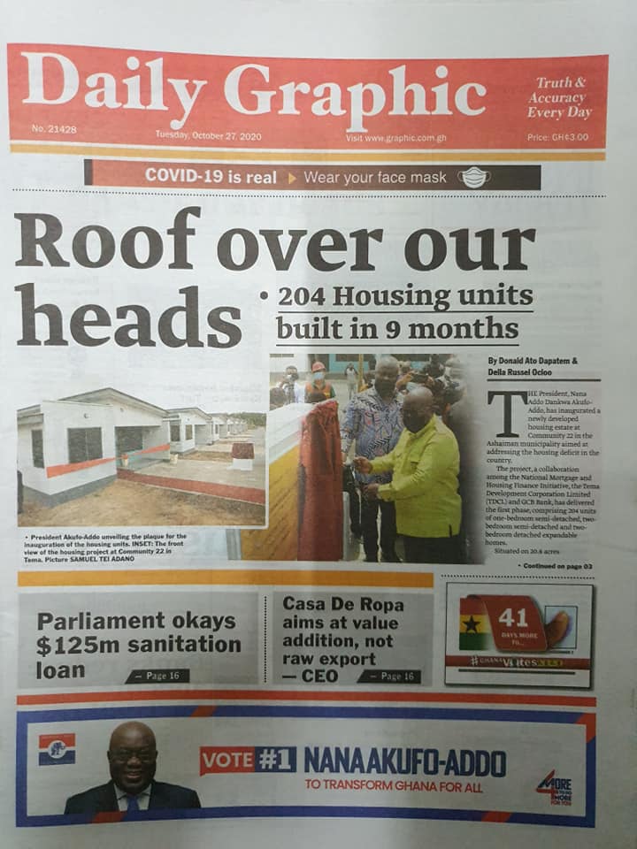 Newspaper headlines of Tuesday, October 27, 2020 48