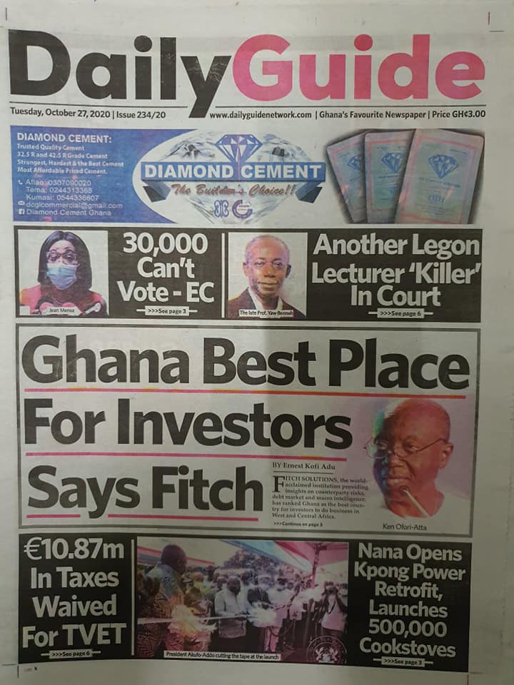 Newspaper headlines of Tuesday, October 27, 2020 46