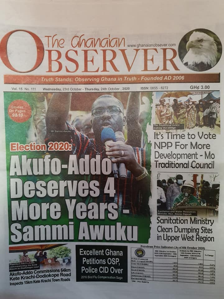 Newspaper headlines of Friday, October 23, 2020 49