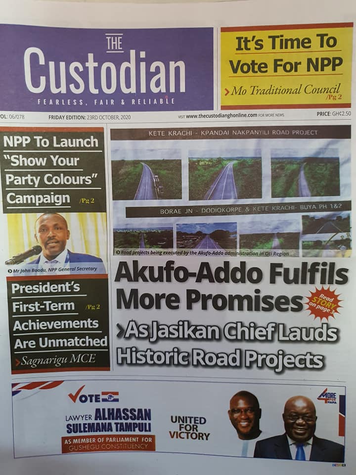 Newspaper headlines of Friday, October 23, 2020 58