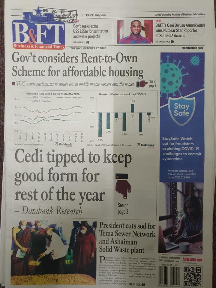 Newspaper headlines of Tuesday, October 27, 2020 52