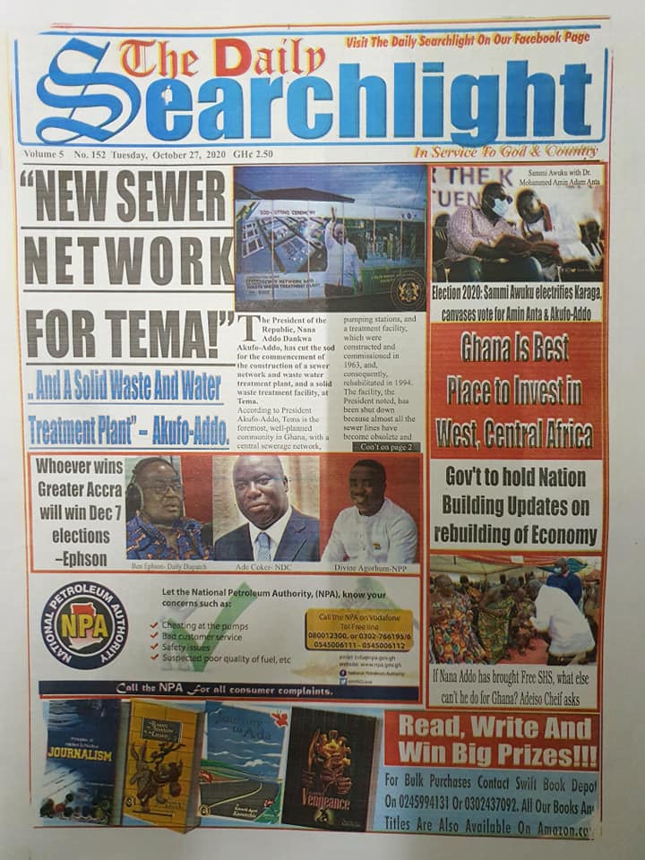 Newspaper headlines of Tuesday, October 27, 2020 57