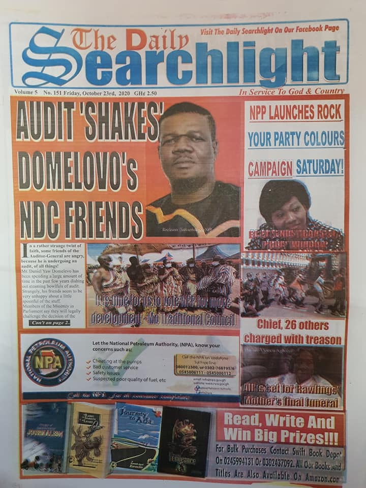 Newspaper headlines of Friday, October 23, 2020 51