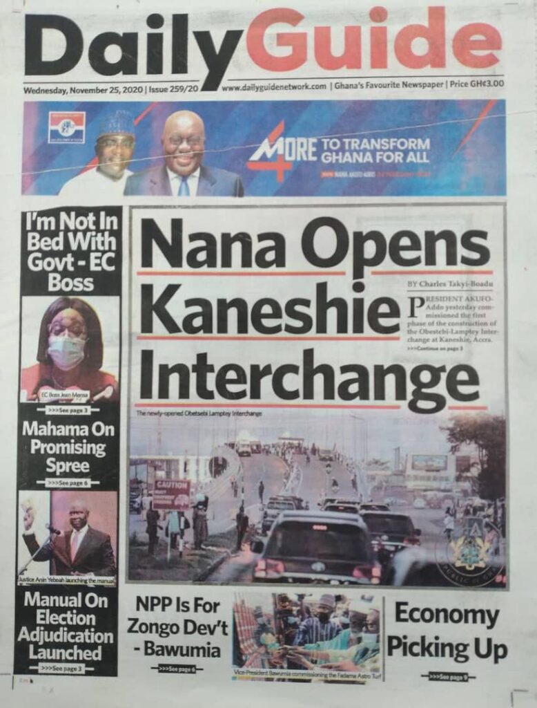 Newspaper headlines of Wednesday, November 25, 2020 42