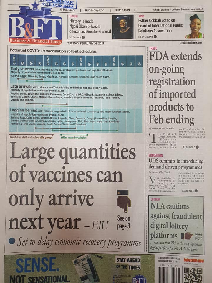 Newspaper headlines of Tuesday, February 16, 2020 78