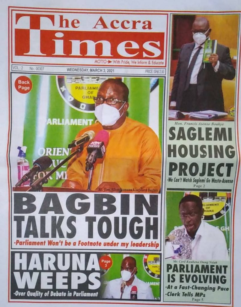 Newspaper headlines of Wednesday, March 3, 2021 40